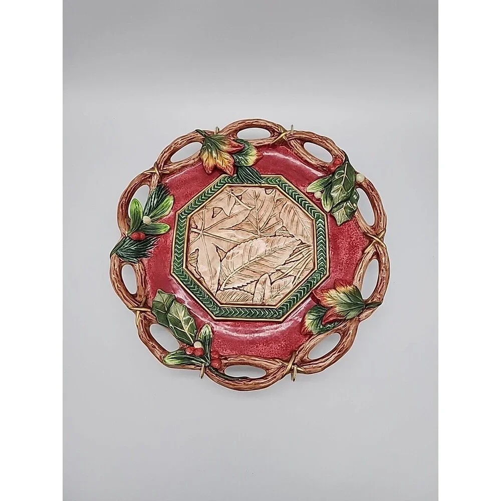 Fitz & Floyd Christmas Lodge Wall Plate Canape Plate 10 1/2